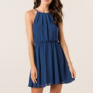 Deep Blue Chiffon Dress from Francesca’s